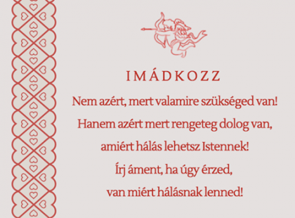 Írj áment, ha úgy érzed,van miért hálásnak lenned!