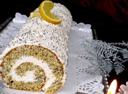 Citromkrémes mákos piskótatekercs