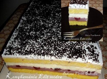 Csodaszép, finom grízes, meggyes krémes! Csábító finomság!