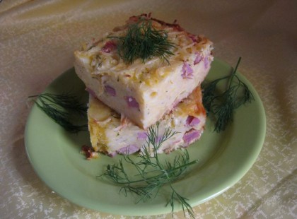 Egyszerűen elkészíthető sonkás kocka! Rendkívül laktató étel!