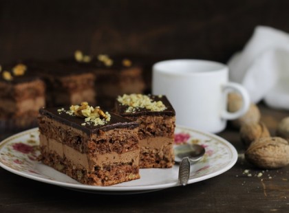 Karácsonyi diós szelet, főtt csokoládékrémmel!