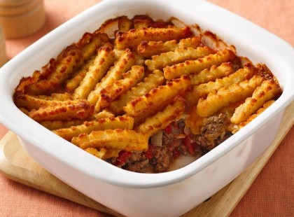 Világbajnok paprikás rakott hasábburgonya  (kb 25 perc)