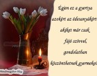 Nagyon sokan vagyunk akik már csak így tudnak gondolni az édesanyánkra!Égjen ez a gyertya azokért az édesanyákért , akiket már csak fájó szívvel, gondolatban köszönthetnek gyermekeik !