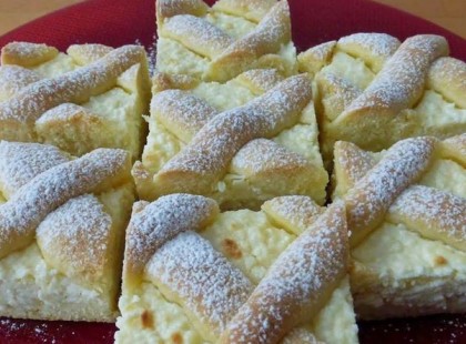 Túrós rácsos sütemény Eta módra