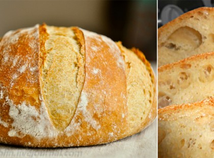 Dagasztás nélküli parasztkenyér! Keverd össze a hozzávalókat, hagyd kelni, süsd meg és már kész is!