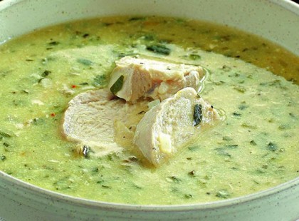 Grúz csirkehúsleves, a csihirtma (tojásos, savanyú húsleves)