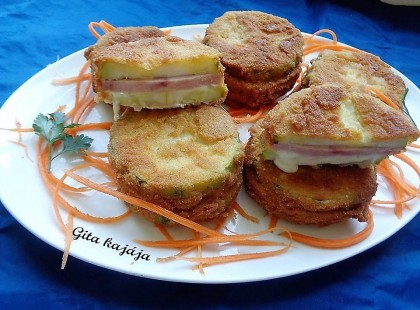 Ínyencek kedvence: sajttal, sonkával töltött rántott cukkini