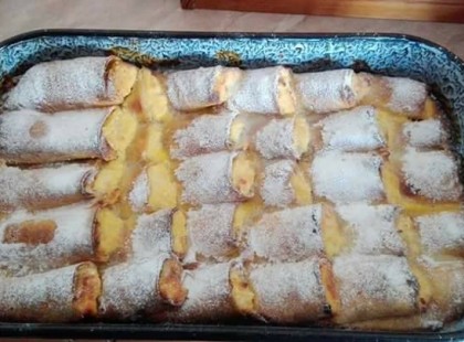 Rakott túrós palacsinta krémes öntettel a férjem kívánságára