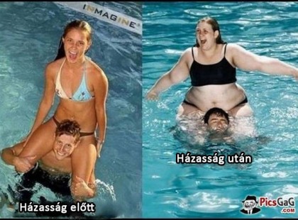 8 sírva nevetős kép, a házasság előtti és utáni állapotokról