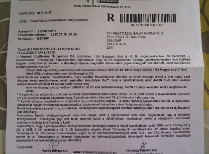 Mentőszolgálat nyílt levele az útdíjfizetési szolgáltatónak