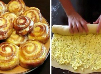 Túrós csiga, káprázatos tejfölös szósszal megkenve! Megunhatatlan finomság, házi kelt tésztából!