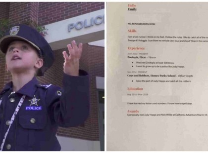 A 4 éves kisfiú munkát keres a rendőrségnél - az önéletrajza a legjobb amit valaha olvastunk