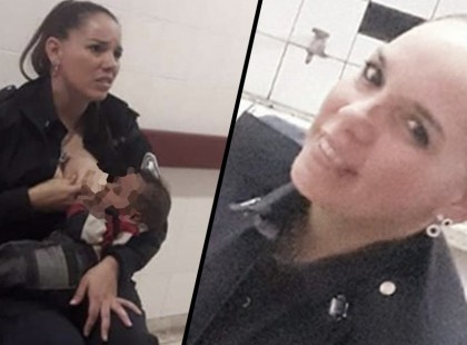 A rendőrnő egy magára hagyott éhező babát lát - megszoptatja őt és kiemelkedő emberségéről tesz tanúbizonyságot