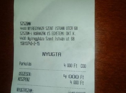 3 órát parkoltam a korház területén 4000ft ot fizettem.... oszd meg te is ha gusztustalannak tartod !