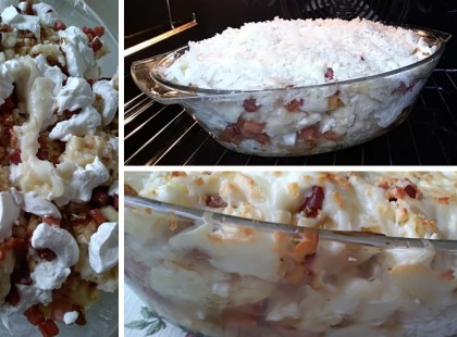 Galuskát készített, egy kis szalonnát, sajtot és túrót tett rá, el is készült a Neszmélyi túrós galuska!