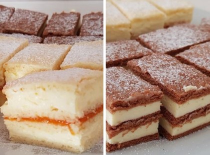 Mimóza szelet és fahéjas vaníliás szelet, két pompás és finom sütemény!