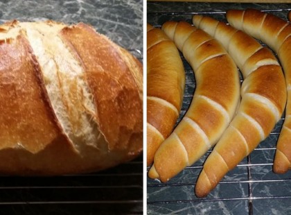 Kenyér, zsemle és kifli (egy tésztából)