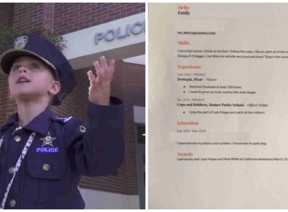 A 4 éves kisfiú munkát keres a rendőrségnél - az önéletrajza a legjobb amit valaha olvastunk