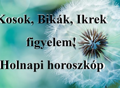 Kosok, Bikák, Ikrek figyelem! Holnapi horoszkóp