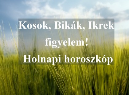 Kosok, Bikák, Ikrek figyelem! Holnapi horoszkóp