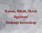 Kosok, Bikák, Ikrek figyelem! Holnapi horoszkóp