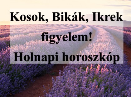 Kosok, Bikák, Ikrek figyelem! Holnapi horoszkóp