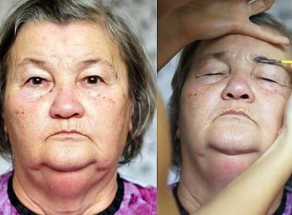 A kisunoka úgy döntött, hogy kisminkeli a nagymamáját. Mosolyt csal az arcokra