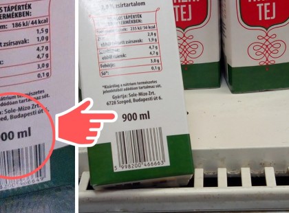 Észrevettétek már? Az a tej ami 1 liternek tűnik valójában csak 900 ml