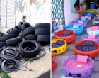 Egy brazil férfi autógumikból készített ágyakat menhelyi állatoknak