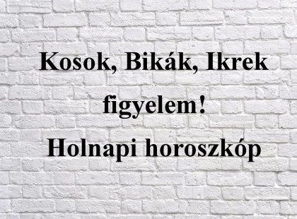 Kosok, Bikák, Ikrek figyelem! Holnapi horoszkóp