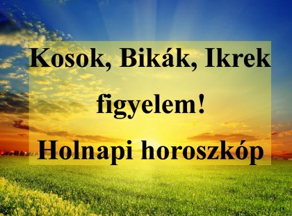 Kosok, Bikák, Ikrek figyelem! Holnapi horoszkóp