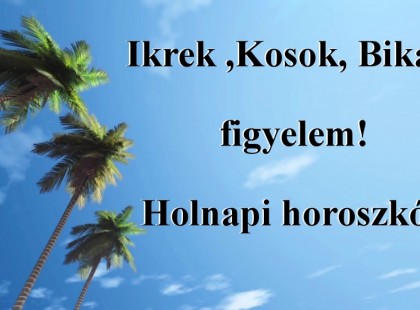 Kosok, Bikák, Ikrek figyelem! Holnapi horoszkóp