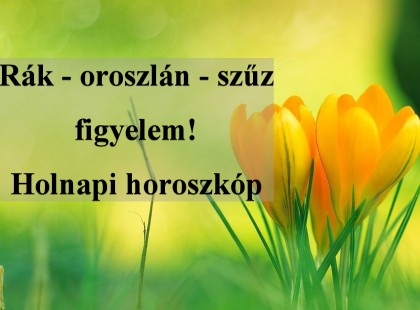 Rák - oroszlán - szűz figyelem! Holnapi horoszkóp