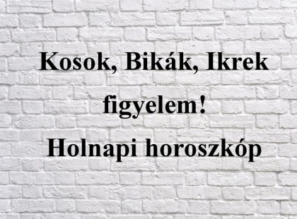 Kosok, Bikák, Ikrek figyelem! Holnapi horoszkóp