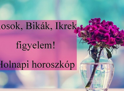 Kosok, Bikák, Ikrek figyelem! Holnapi horoszkóp