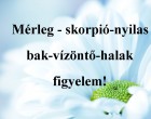 Mérleg - skorpió-nyilas -bak-vízöntő-halak figyelem!