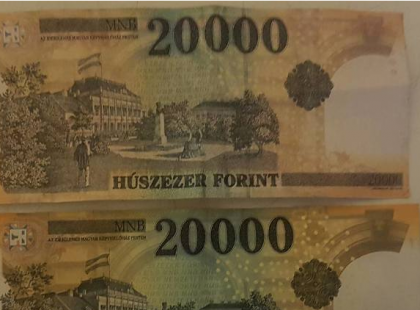 Figyelem!Vigyázat! Hamis húszezresek kerültek forgalomba több millió forint értékben! Bárhol találkozhatsz velük!!! Ezt nézd meg a bankjegyen és könnyen eldöntheted, hogy valódi-e!