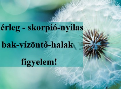 Mérleg - skorpió-nyilas -bak-vízöntő-halak figyelem!