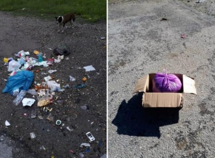 Postán kapta vissza az erdő szélén eldobott szemetét ez a nő!