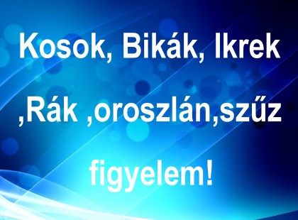 Kosok, Bikák, Ikrek,Rák ,oroszlán,szűz figyelem!holnapi horoszkóp