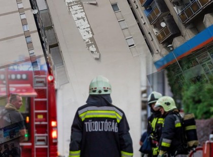 Leszakadt egy panelház oldala a 8. kerületi Szigony utcában