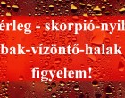 Mérleg - skorpió-nyilas -bak-vízöntő-halak figyelem!