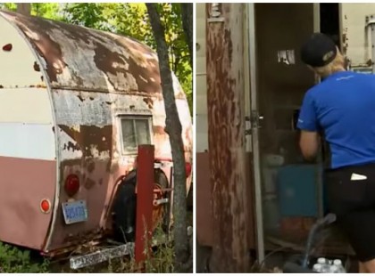 Angele egy ócska lakókocsihoz viszi ki a pizzát – mikor kinyitja az ajtót sokkolja az, amit lát