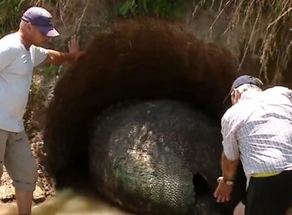 A férfi egy folyómeder partja mentén látta meg az óriási, furcsa dolgot a földben. Nem sokkal később kiderült, mekkora kincset fedezett fel (fotók)