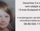 Még mindig keresik a 13 éves kislányt, aki csütörtökön tűnt el Budapestről