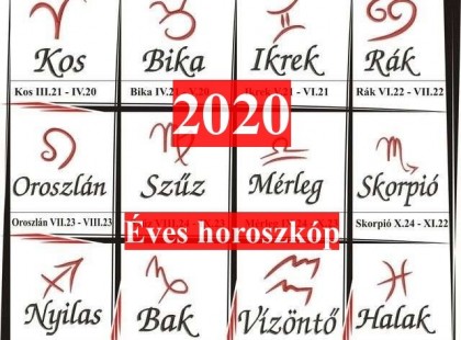 Nagy 2020-as éves horoszkóp:Kos - Bika - Ikrek-Rák-Oroszlán-Szűz-Mé rleg-Skorpió-Nyilas-Bak - Vízöntő - Halak figyelem!