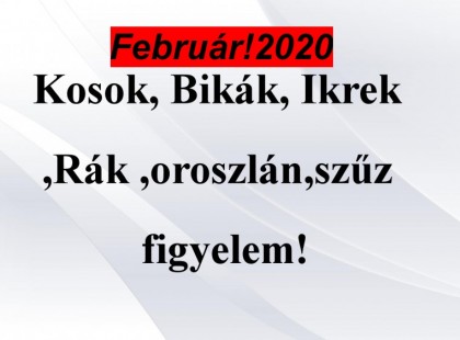 Megérkezett a nagy 2020-as februári horoszkóp:Kosok, Bikák, Ikrek,Rák ,oroszlán,szűz figyelem!