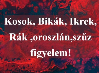 Kosok, Bikák, Ikrek,Rák ,oroszlán,szűz figyelem! Holnapi horoszkóp