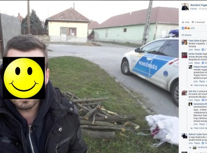 Büszkén mutatja a Rendőr, hogy elkapott 1 fatolvajt