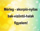 Mérleg - skorpió-nyilas -bak-vízöntő-halak figyelem!Mai horoszkóp